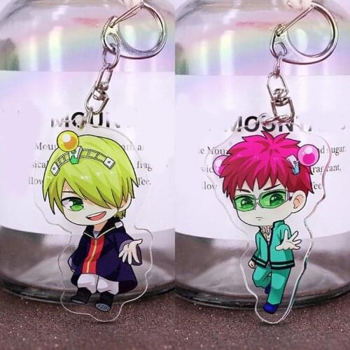 1pcs Anime Cartoon Saiki Kusuo no sai-nan Printed Pendant Acrylic Keychain Cosplay Prop Decor Boy Girl Keyring Gift