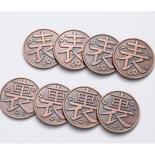 1pc New Anime Demon Slayer Coin Kimetsu No Yaiba Cosplay Props Tanjirou Nezuko Collect Red Copper Coins Tokens Figure Toys Gift