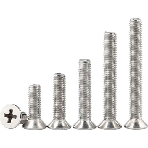 10/50pcs US Coarse Thread 304 Stainless Steel Cross Phillips Flat Countersunk Head Screw UNC 2#-56 4#-40 6#-32 8#-32 10#-2 Bolt