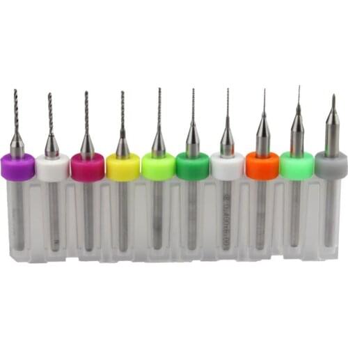 10pcs 0.1-1.0mm Drill Bits Print Circuit Board Carbide Drill Cutter Engraving Power Tools