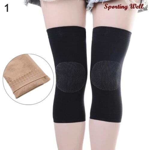 2PCS Black Breathable Leg Arthritis Injury Gym Sleeve Elasticated Bandage knee Pad Silicone Kneepads Warm Knee Support Protector