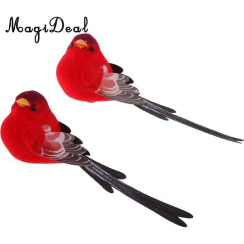 MagiDeal 2pcs Artificial Realistic Decor Fake Bird Simulation Home Ornament Bird