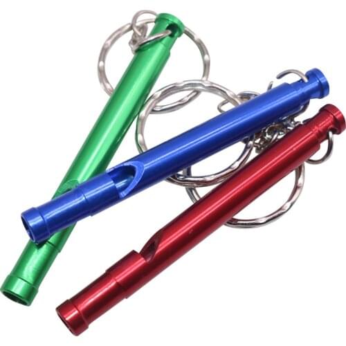 Outdoor Metal Whistle Animal Pigeon Whistle With Key Ring Dog Whistle Aluminum Alloy Strong Sturdy Random Color 4 pcs