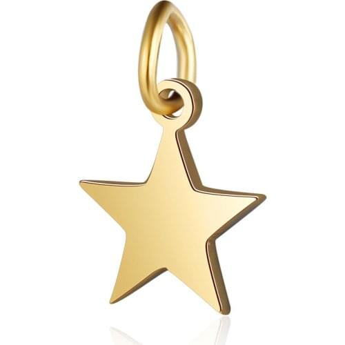 5 Pieces Small Star and Smile Face Charm Wholesale 100% Stainless Steel Never Tarnish AAAAA Quality Pendants High Polished