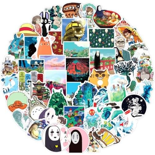 50pcs/pack Miyazaki Hayao Movie Japanese anime Stickers For Notebook Motorcycle Skateboard Computer Mobile phone Cartoon