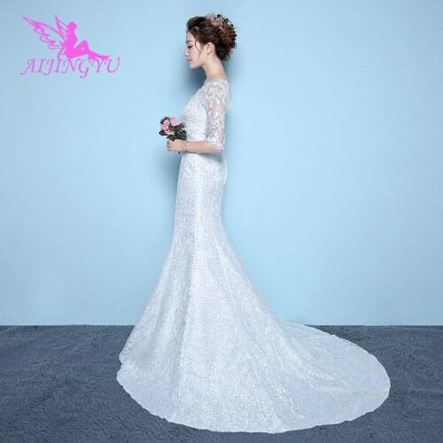 AIJINGYU 2021 white Customized new hot selling cheap ball gown lace up back formal bride dresses wedding dress WK891