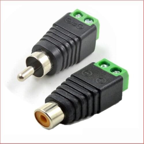 Free shipping 5Pairs CAT5 To Camera CCTV Video Balun RCA female+male jack AV Screw Terminal Connector, RCA MF to terminal Block
