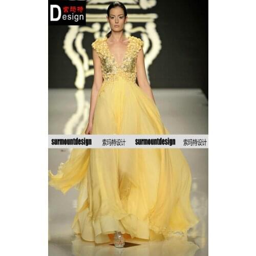 Free shipping 2016 New arrival abed mahfouz tantalising luxury wedding luxury formal dress Celebrity red carpet dresses