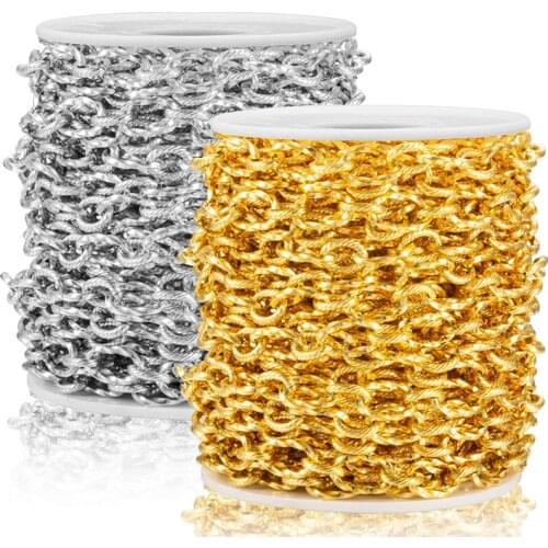 1M Stainless Steel 18K Gold Plating Rope Chain Oval Twist Chains For DIY Jewelry Making Accessories Necklace Bracelet Wholesale