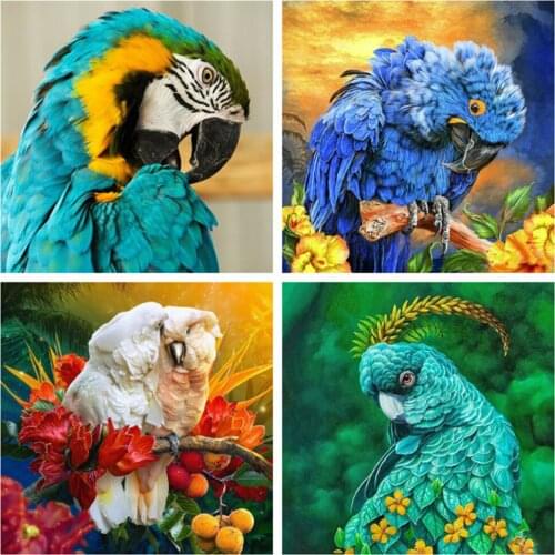 EverShine Diamond Mosaic Animals Cross Stitch Diamond Embroidery Parrot Picture Rhinestones Bead Embroidery Handmade Home Decor