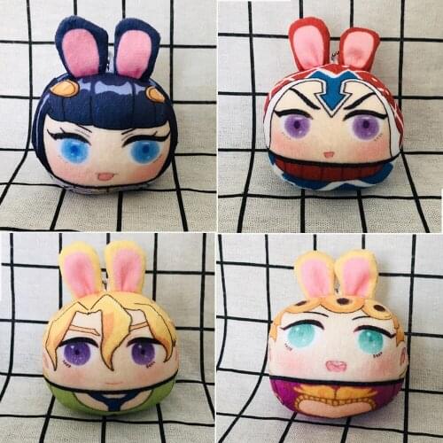 Anime JoJos Bizarre Adventure Golden Wind Plush Keyring Bag Pendant Toy 8cm Soft Stuffed Dolls Gift