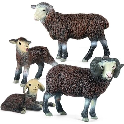 Simulation Animal Sheep Model Solid Static Sheep Goat Childrens Cognitive Plastic Toys Decorative Ornaments Hand-made Gifts