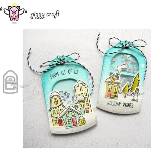 Piggy Craft metal cutting dies cut die mold Label tag decoration Scrapbook paper craft knife mould blade punch stencils dies
