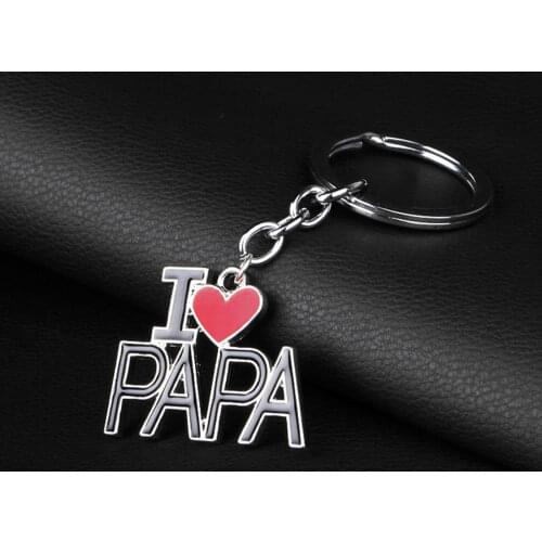 Fashion Metal Letter Pendant Keychain Gift for Fathers Mothers Day Birthday Christmas Thanksgiving Holiday Gift