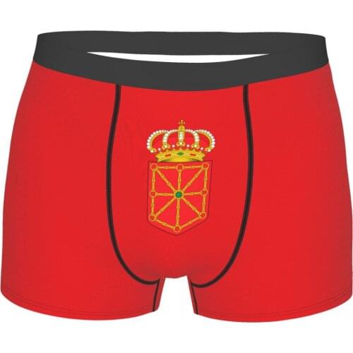 Bandera De Navarra Mens Boxer Briefs Flags of the autonomous communities of Spain Funny Vintage elastic pants for men