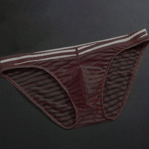 Gay Sexy Underwear Men Ultra Thin Briefs Cuecas Soft Underpants U Convex Pouch Male Panties Slip Homme Hot Porn Lingerie