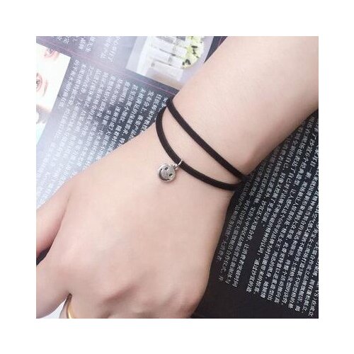 Cheap Creative Lace Bracelet Double layer Smiling face Bracelets & Bangles For Woman man Charms Jewelry accessroies B236