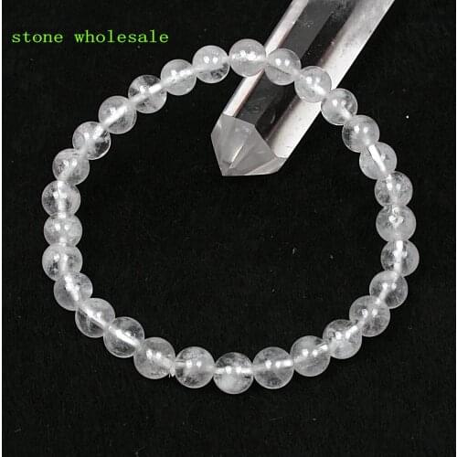 New Fashion White Phantom Bracelet Natural Stone Loose Beads 6 mm For Women Men Best Friend Birthday Holiday Gift