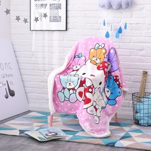Lamb Fur Blanket Thickening Childrens Double Flannel Childrens Blanket Lamb Fur Blanket Office Car Cover Blanket
