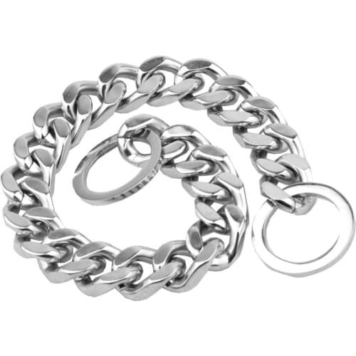 Tiasri Dog Collar Pet Necklace Choker High Quality Stainless Steel Training Leash Small Medium Large Dogs Chain Adjustable Size