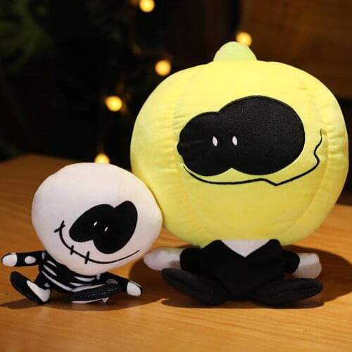 10cm Kawaii Plush Friday Night Funkin Toys Hot Game Anime Pumpkin Pendant Doll Spooky Month Skid & Pump Baby Halloween Xmas Gift