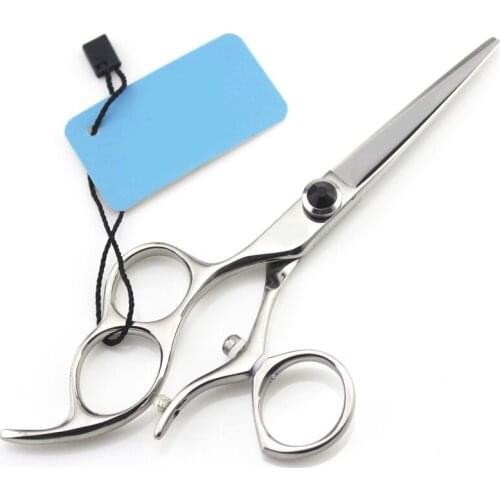 Custom 5.5 left hand scissors cutting hair professional Rotary handle scissors hairdressing barber scissor haircut japan shears