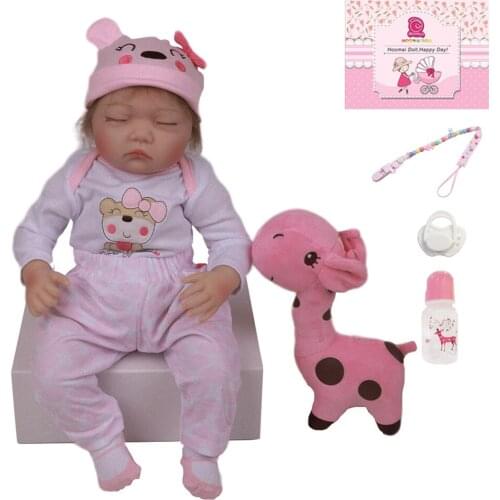 22"55CM Lifelike Reborn Bebe Baby Doll Soft Silicone Cloth Body Realistic Baby Toy Doll For Toddler Birthday Gift Kid Playmate