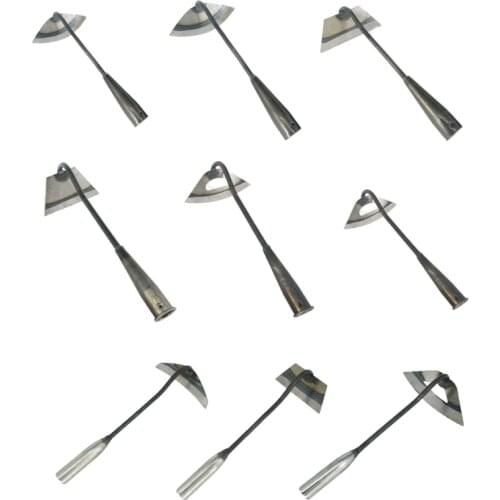 Full Manganese Steel Gardening Hand-held Hoe All-steel Hardened Hollow Hoe for Backyard Weeding, Loosening, Planting