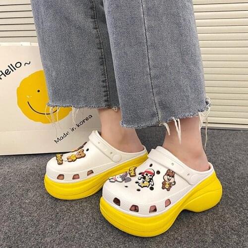 Summer Cute Cartoon Platform Sandals Women Corc Clogs Fashion Garden Shoes Woman Beach Sandals Non-Slip Wedges Shoes For Women
