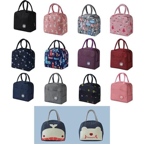 Student Insulated Lunch Box Bag Hand-carried Food Container Oxford Textile Storage bag Portable Reusable Picnic Outdoor Supplies