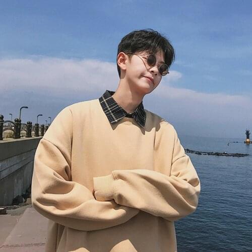 INXYZ 2021 Men Fashion Solid Color Sweatshirt Over Size Thickened Pullover Comfortable Fashion All-match Unisex