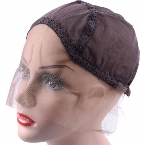 Dark Brown Color Lace Front Wig Cap For Making Wigs With Adjustable Strap Glueless Weaving Cap Wig Caps