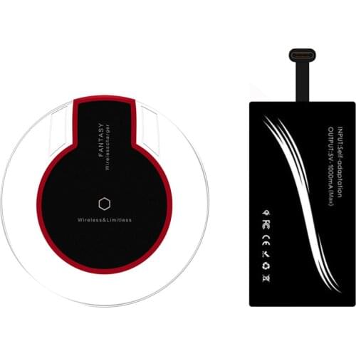 Universal Type-C Qi Wireless Charging Receiver+Pad For HUAWEI Tablet M5 P10 P20 Pro Honor 9 Xiaomi Mi6 Mi8 Nexus 6P Oneplus 6 5T