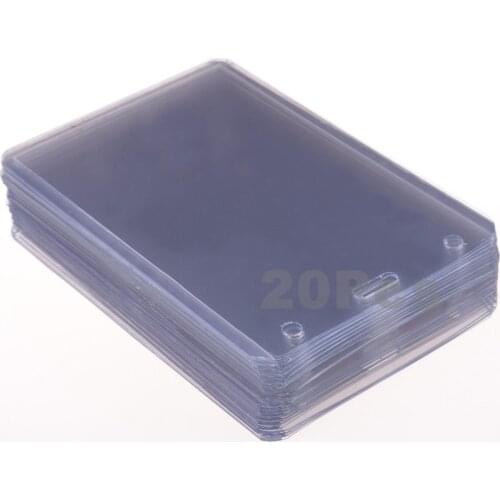 20 Pieces 124x80mm Semitransparent Hard Plastic Badge Card Case Holder with Slot & Chain Holes - Vertical (4.2" x 2.8")