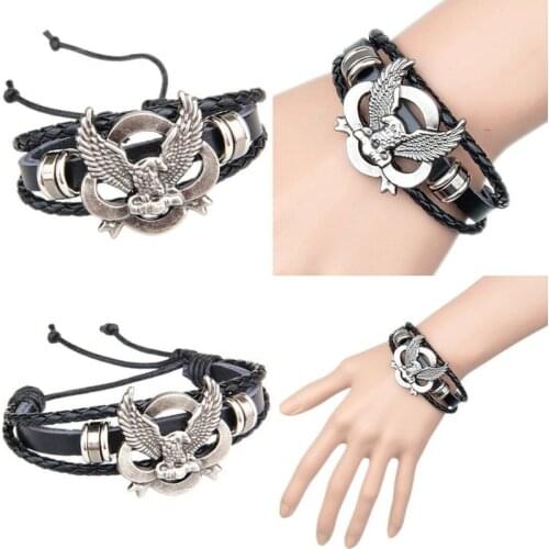 Vintage Leather Bracelet Mens Fashion Eagle Bracelet Fashion Jewelry Accessories