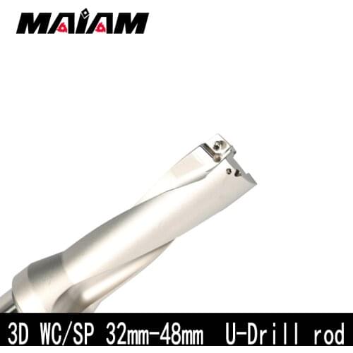 High quality 3d sp wc cnc u-drill tool rod quakeproof center u-drill metalworking lathe tool holder for 32-48 32.5 35 38 40 45