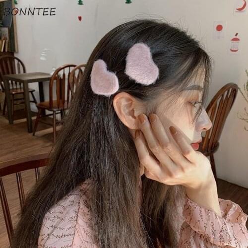 Headwear Women 6 Colors Sweet All-match School Kawaii Ins Cute Girls Daily Adult Soft Winter Hairgrips Stylish Solid Hairy Charm