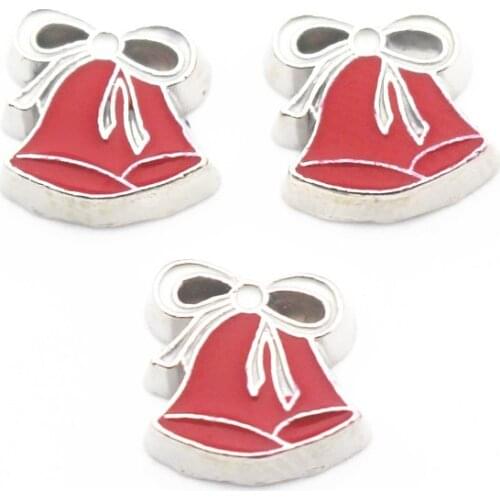 New Arrival 10pcs/lot Christmas bell floating charms living glass memory lockets diy animal Accessory charms jewelry