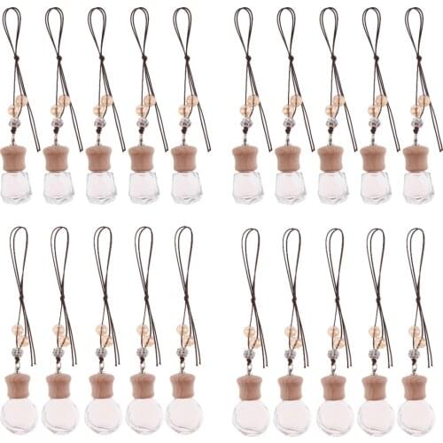 20 Packs Empty Car Hanging Perfume Diffuser Bottles Decorative Hanging Pendant for Office Car Decor Ornament