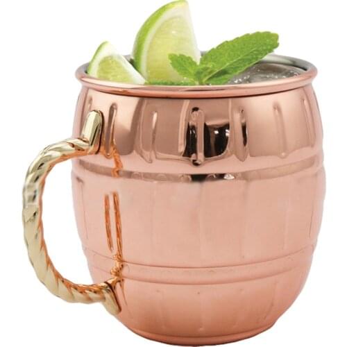 540ml 18oz Stainless Steel with Copper Plating Barrel Moscow Mule Mug Coffee Cup