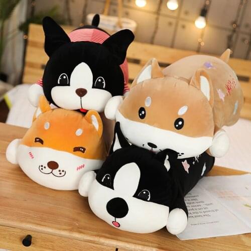 55/80cm Cute Dog Plush Toys Stuffed Down Cotton Animal Doll Kawaii Corgi Shiba Inu Toys for Children Soft Pillow Birthday Gift