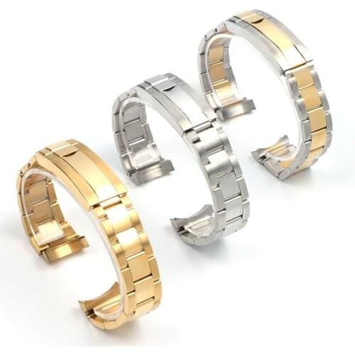 Watch Accessories Band Watch Bracelet for Rolex Daytona Submariner 3 Beads Watch Strap 20 mm Solid Stainless Steel Clasp