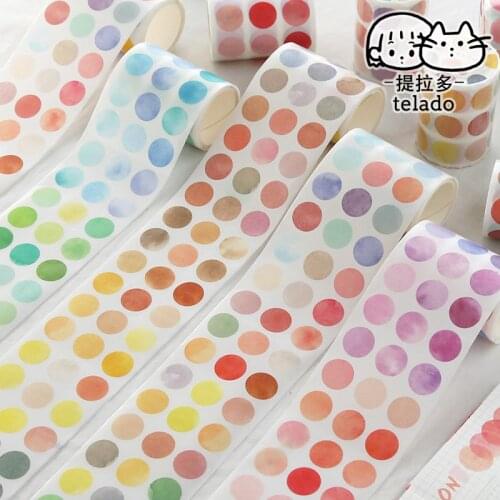 Journamm 60mm*3m Watercolor Dot Washi Tapes Scrapbooking DIY Deco for Journal Creative Stationery Japanese Kawaii Masking Tapes