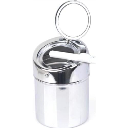 Car Cup Holder Portable Cigarette Cigar Ashtray Truck Stainless Steel Car Cigarette Ashtray Wholesale 30pcs/Lot