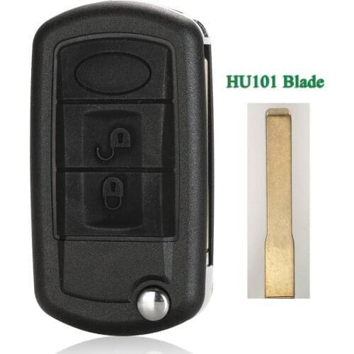 Bilchave 10PCF/Lot 2 Buttons For Land Rover RANGE ROVER Sport Discovery 3 FOB Remote Car Key Shell With HU101 Blade Replacement
