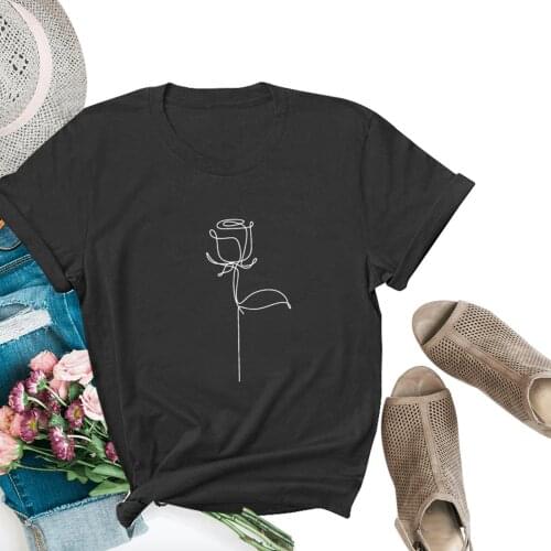 Blouses Women Casual New Rose Flower Woman Shorts Print Short Sleeve O-neck Shirts For Women Vintage Clothes Blusas De Mujer