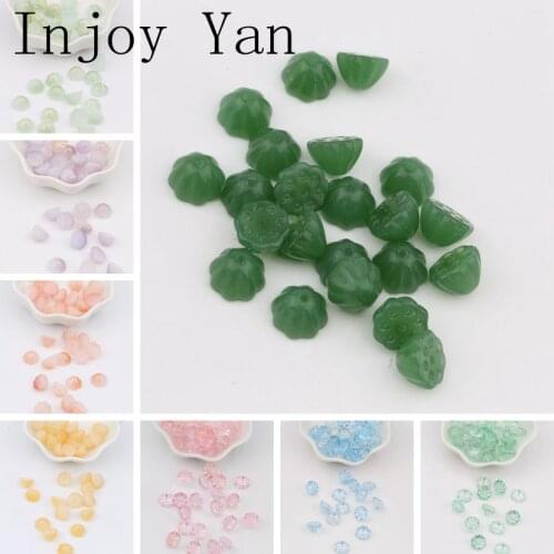 10pcs 10mm Crystal Glass Lotus Beads For DIY Making Earring And Headwear Jewelry
