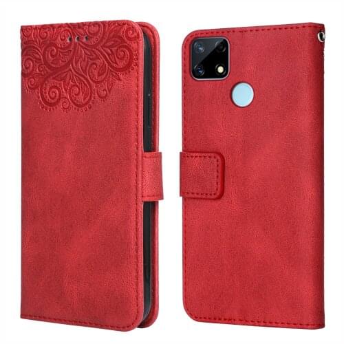 Luxury Leather Case for Realme Narzo 30A Flower Embossing RMX2103 RMX2193 Wallet Flip Phone Case for Realme Narzo 30 A Cover