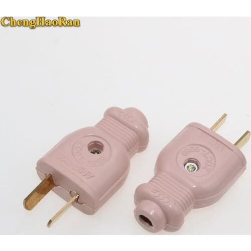 ChengHaoRan 2-10PCS AC 10A 250V power socket 2pin white male Electrical Plug for Extended Power Cord Connector 2 pin