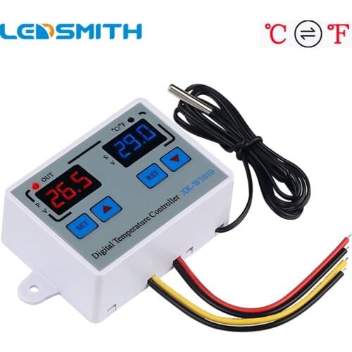 XK-W1010 Digital Temperature Controller Thermostat for Incubator Relay Direct Output 10A Heating Cooling Switch C/F Switch